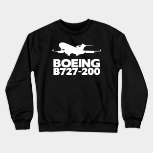 Boeing B727-200 Silhouette Print (White) Crewneck Sweatshirt